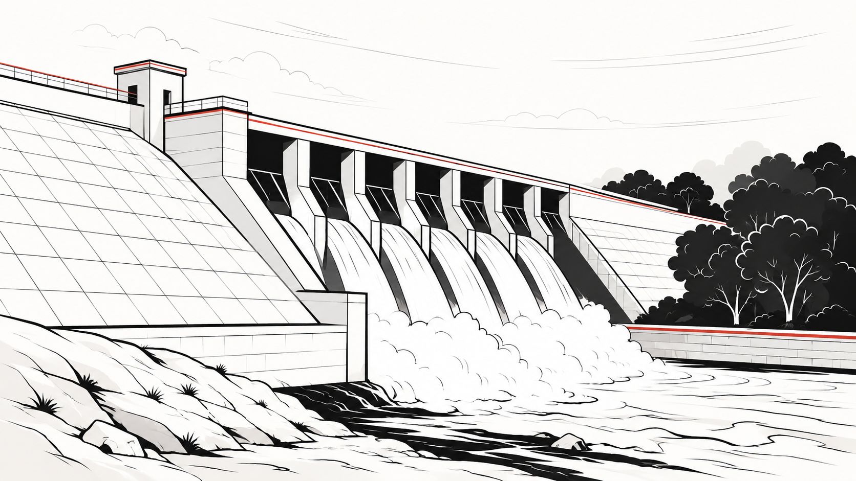 Water Power Plant drawing